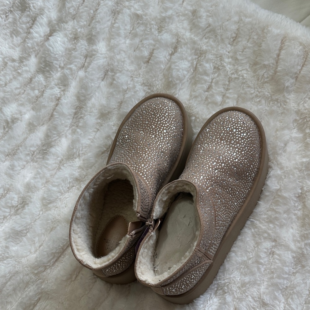 wild fable Taupe Crystal-Embellished Platform Ankle Boots - Picture 3 of 5